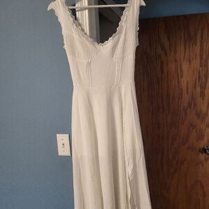 Corset White Lace-Trimmed Dress